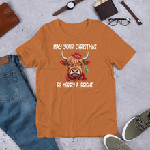 Load image into Gallery viewer, May Your Christmas Be Merry &amp; Bright Unisex t-shirt
