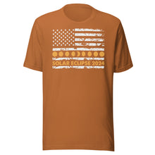 Load image into Gallery viewer, Solar Eclipse 2024 Horizontal Flag Unisex t-shirt
