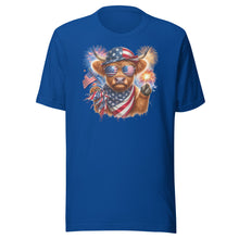 Load image into Gallery viewer, Patriotic Highland Cow Unisex t-shirt
