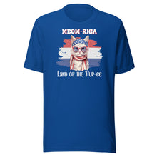 Load image into Gallery viewer, Meow-rica Land Of The Fur-ee Unisex t-shirt

