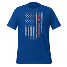 Load image into Gallery viewer, Navy Flag Vertical Unisex t-shirt
