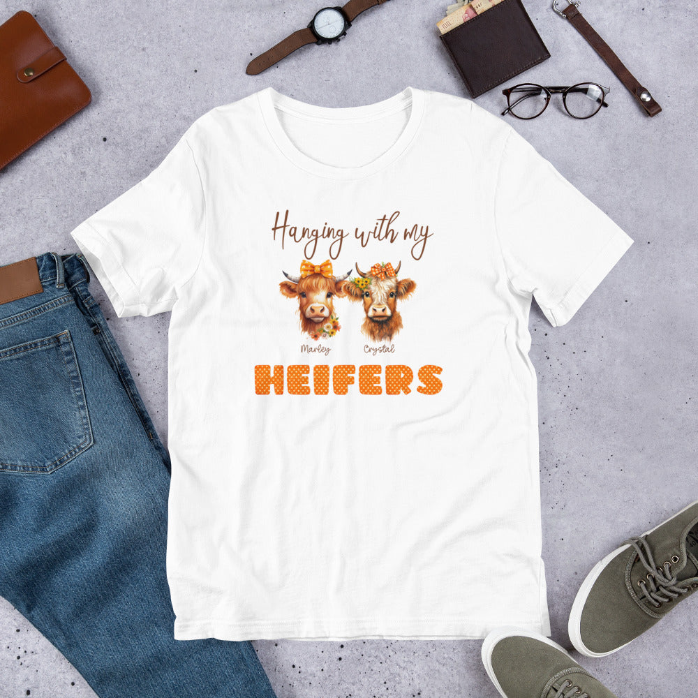 Hanging with My Heifers (Marley and Crystal) Unisex t-shirt