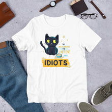 Load image into Gallery viewer, I’m Intolerant to Lactose and Idiots (cat) Unisex t-shirt
