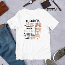 Load image into Gallery viewer, Coffee and Cats Unisex t-shirt
