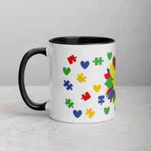 Load image into Gallery viewer, Autism Sunflower Mug with Color Inside
