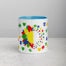 Load image into Gallery viewer, Autism Sunflower Mug with Color Inside
