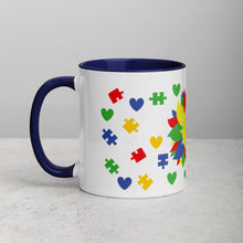 Load image into Gallery viewer, Autism Sunflower Mug with Color Inside
