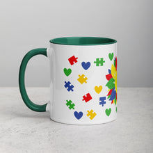 Load image into Gallery viewer, Autism Sunflower Mug with Color Inside

