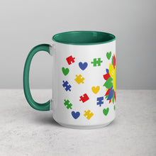 Load image into Gallery viewer, Autism Sunflower Mug with Color Inside
