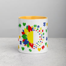 Load image into Gallery viewer, Autism Sunflower Mug with Color Inside
