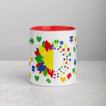 Load image into Gallery viewer, Autism Sunflower Mug with Color Inside

