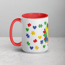 Load image into Gallery viewer, Autism Sunflower Mug with Color Inside
