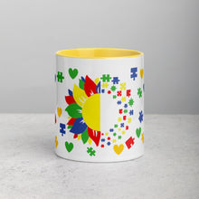 Load image into Gallery viewer, Autism Sunflower Mug with Color Inside

