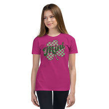 Load image into Gallery viewer, Mini Checkered Shamrock Youth Short Sleeve T-Shirt
