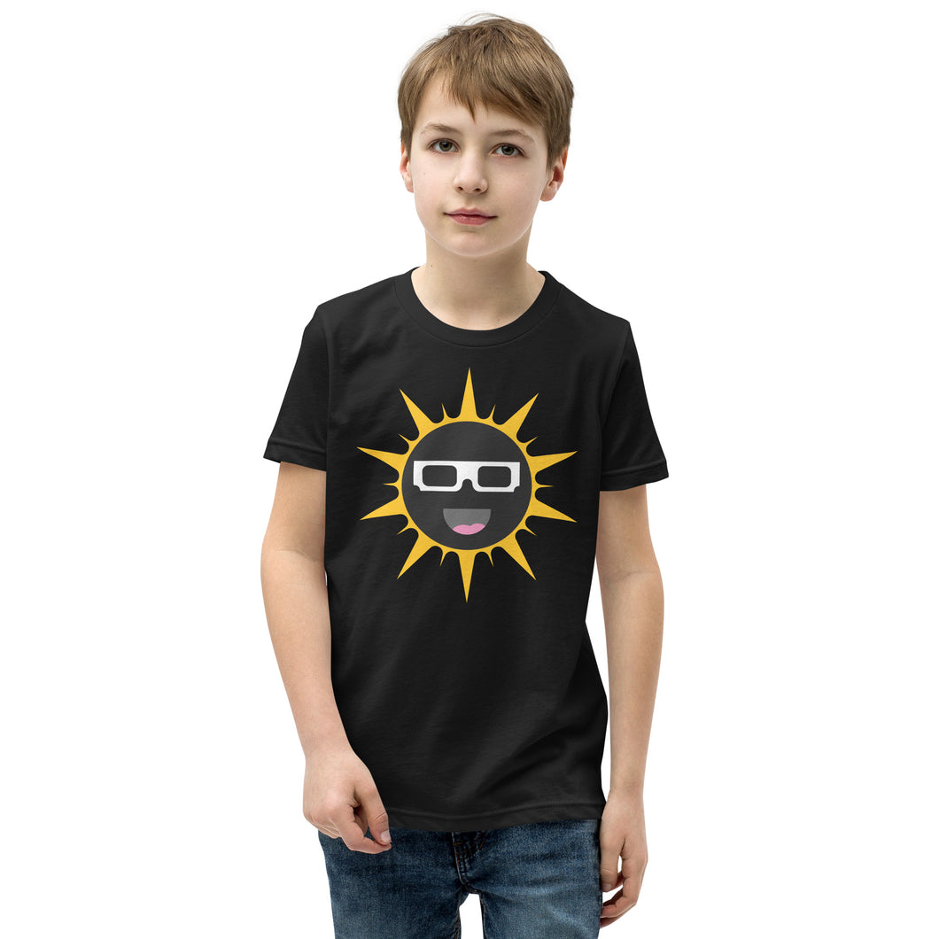 Eclipse Sun With Glasses Youth Short Sleeve T-Shirt