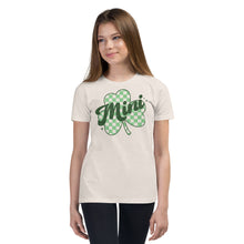 Load image into Gallery viewer, Mini Checkered Shamrock Youth Short Sleeve T-Shirt
