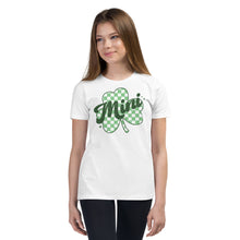 Load image into Gallery viewer, Mini Checkered Shamrock Youth Short Sleeve T-Shirt
