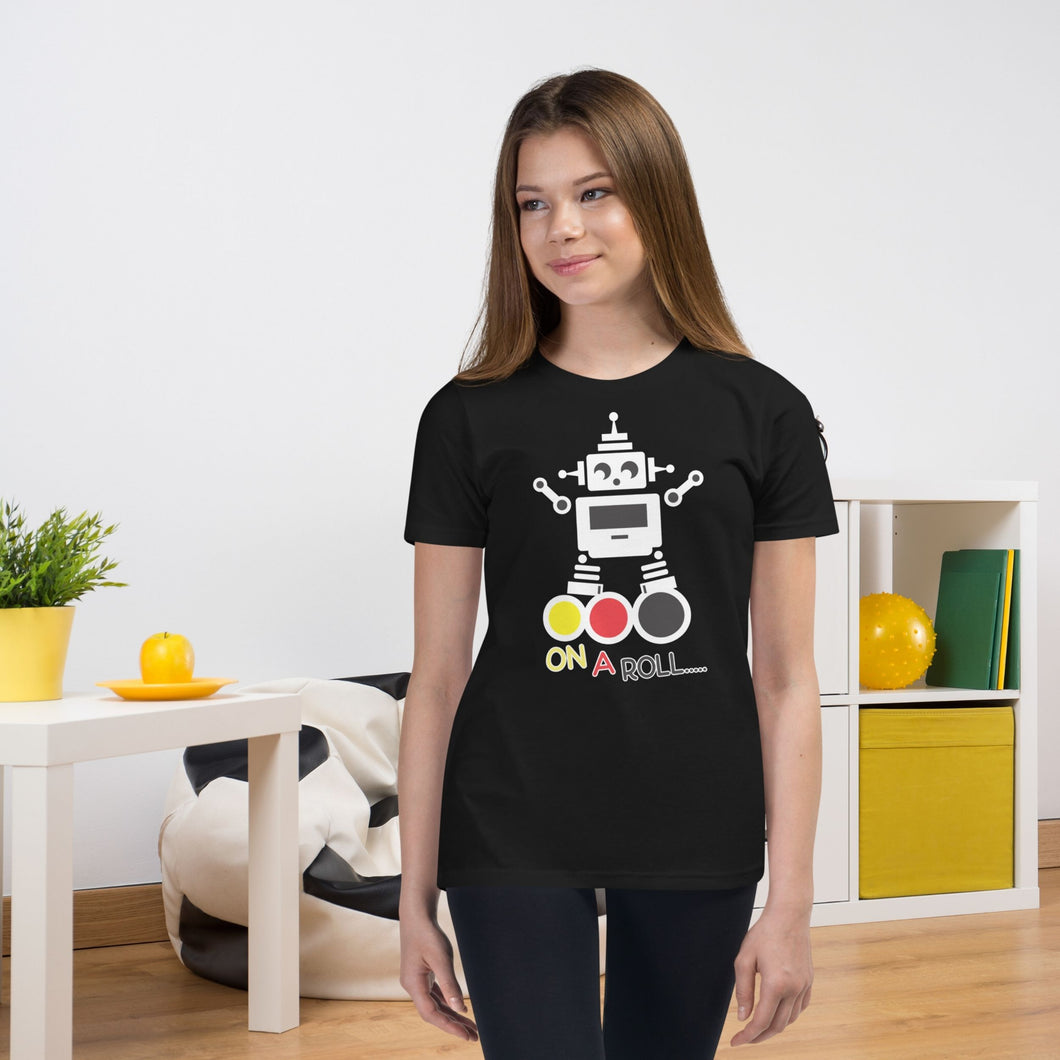 On A Roll Robot - Youth Short Sleeve T-Shirt