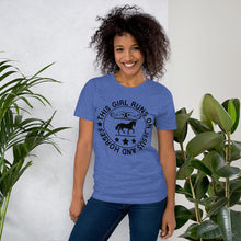 Load image into Gallery viewer, This Girl Runs on Jesus and Horses Tee
