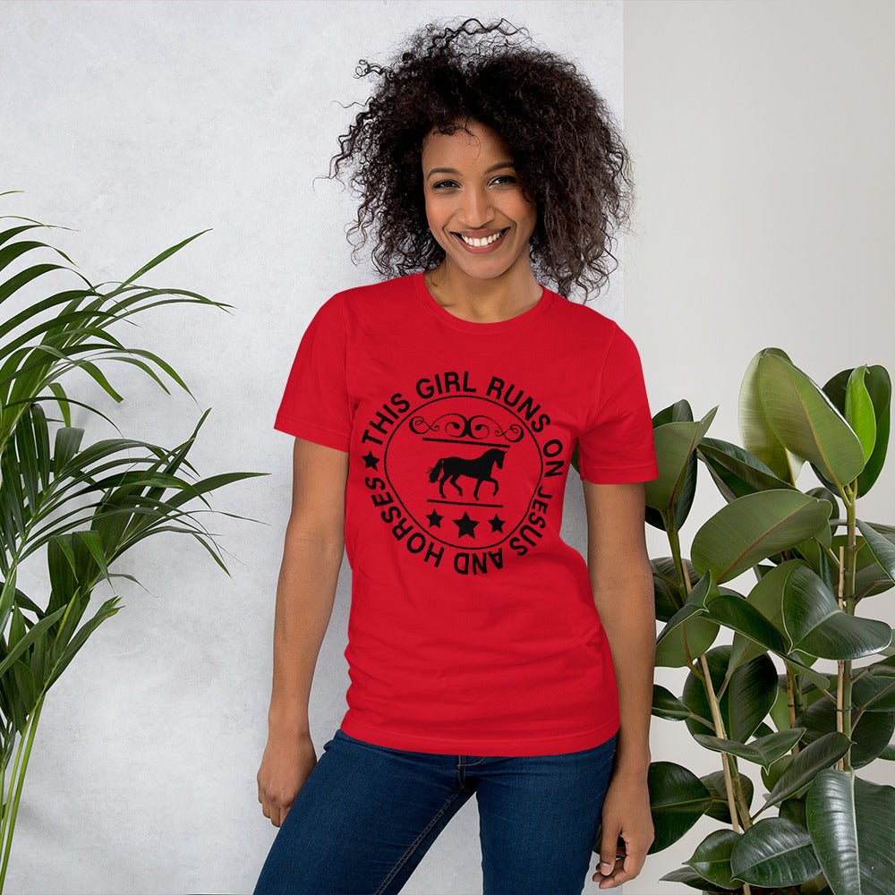 This Girl Runs on Jesus and Horses Tee